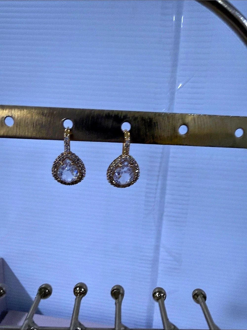 Gold Teardrop Crystal Jewelry Set